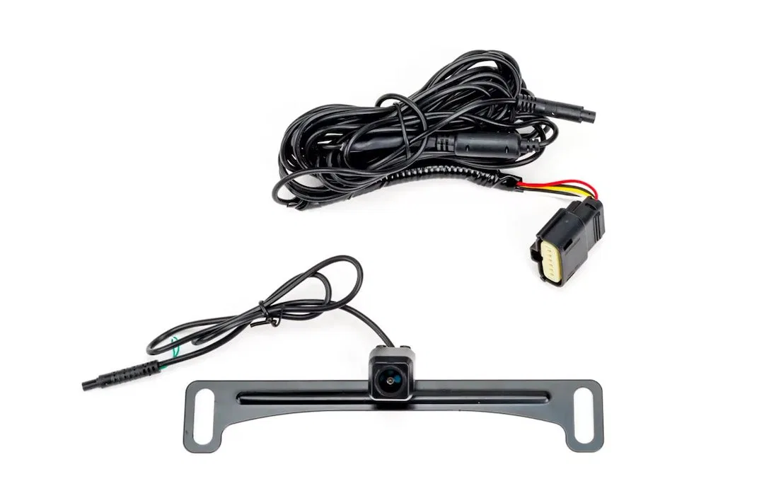 9002-7440 – BRAND MOTION Backup Camera, License Plate Mount CMOS Camera Without Monitor 768 x 494 Resolution 150 Degr...
